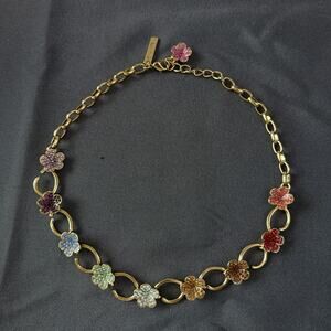 OSCAR DE LA RENTA Gold-Plated Floral Pendant Necklace